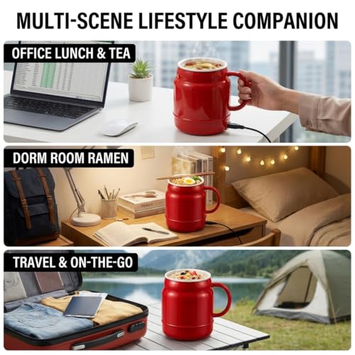 Multi-Function Portable Electric Stewing Cup - 6-in-1 Mini Cooker with 27oz Capacity - Variation B