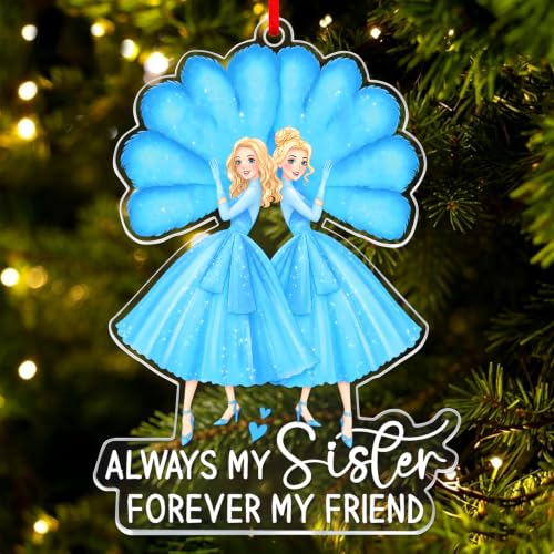 Sister Christmas Ornament Acrylic Keepsake - Always My Sister Variation 01