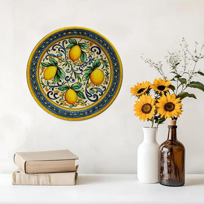 10 Inch Lemon Fruit Decorative Wall Plate - Summer Wobble-Plate Display with M Hanger