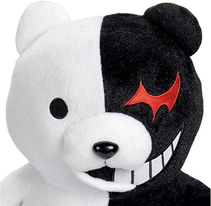 Monokuma Plush Pillow - Black and White Anime Stuffed Toy for Cosplay & Home Decor 9.84 Inch
