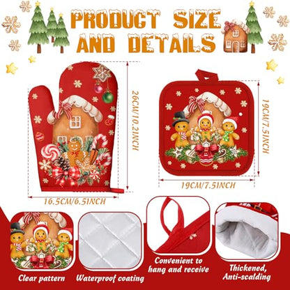 Christmas Kitchen Accessories Set - Red Gingerbread Man Variation, 12-Piece