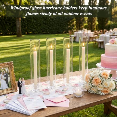 10Pcs Hurricane Glass Candle Holders for Indoor Outdoor Decor