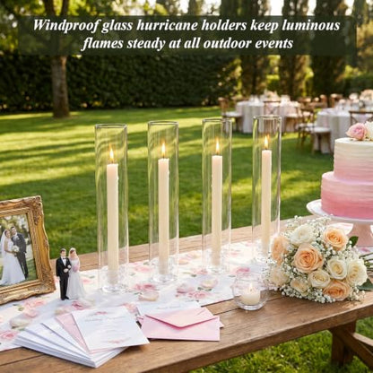 10Pcs Hurricane Glass Candle Holders for Indoor Outdoor Decor