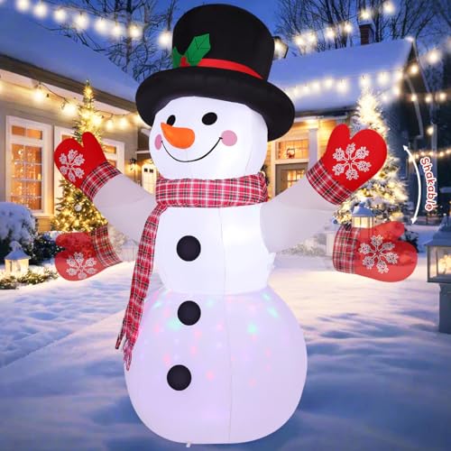 8FT Christmas Inflatable Snowman with LED Lights for Outdoor Yard Decor