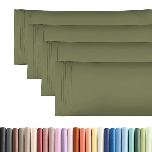 Body Pillowcases Set of 4-20x54 Long Body Pillow Case - Soft Body Pillow Cover for Sleeping & Side Sleepers - Comfy, Breathable & Fade Free - Machine Washable w/Envelope Enclosure - (Sage Green)