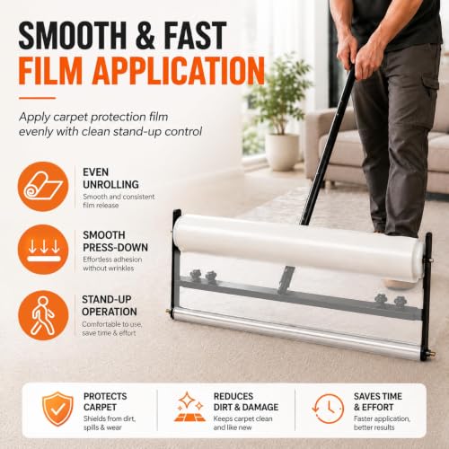 Adjustable Carpet Protection Film Applicator 24-36 Inch Rollers for Floors