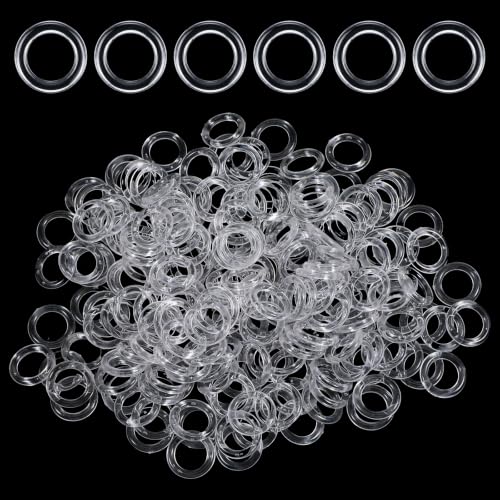200PCS Transparent Plastic Shower Curtain Rings for Crafts & Repairs