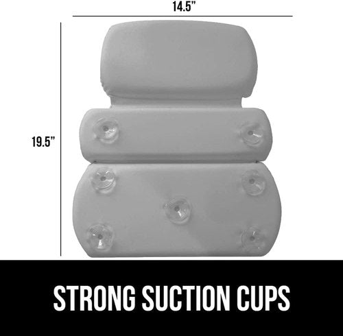 GORILLA GRIP Bath Pillow - Luxury Tub Headrest with Strong Suction Cups | XL Gray Spa Accessory
