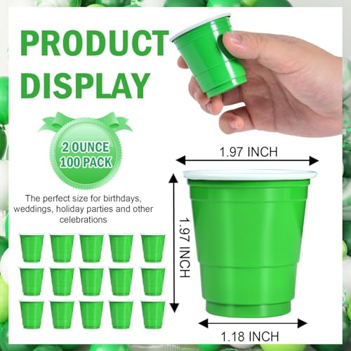 Disposable Christmas Shot Glasses 2oz Pack of 100 - Red & Green
