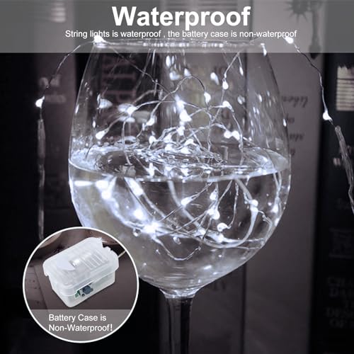 48 Pack Battery Operated LED Fairy String Lights Waterproof 7ft for Home & Party White