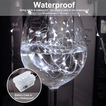 48 Pack Battery Operated LED Fairy String Lights Waterproof 7ft for Home & Party White