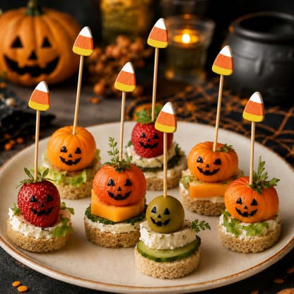 Halloween Candy Corn Cocktail Picks - 100 Pc Fall Party Toothpicks