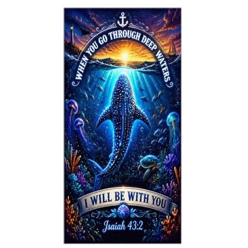 Whale Shark Ocean Beach Towel - Large 36x72 Inch Absorbent Quick-Dry Microfiber