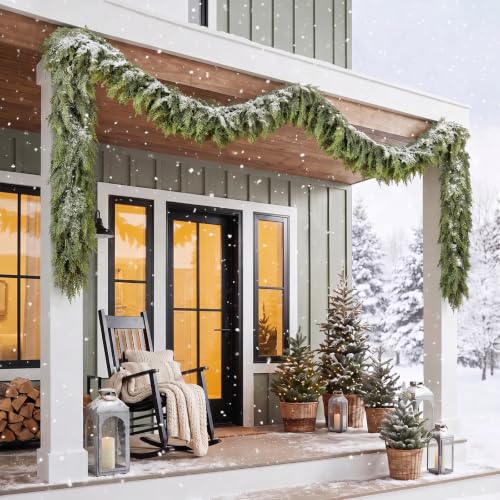 Christmas Cedar Garland 9FT Real Touch Greenery for Mantle Decor - Variation 1