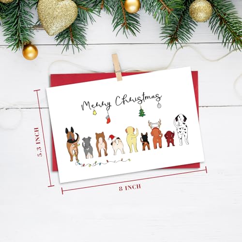 Lovely Funny Dog Christmas Card with Envelopes - Holiday Humor for Dog Lovers