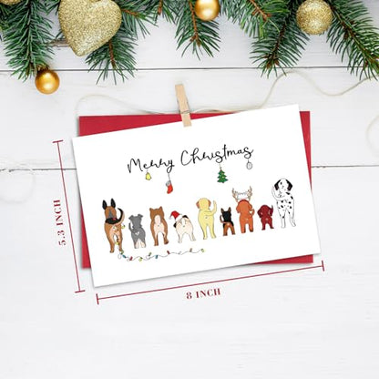Lovely Funny Dog Christmas Card with Envelopes - Holiday Humor for Dog Lovers
