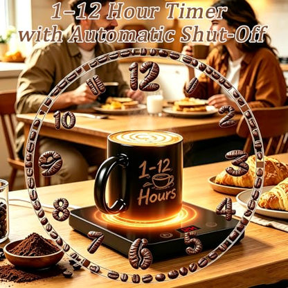 Coffee Mug Warmer for Desk 3 Temperatures & 1-12H Timer - 5.5x6.3 Inch