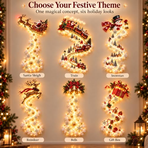Christmas Magic Trail Wall Light - Indoor Holiday Decor Brownish-Yellow B