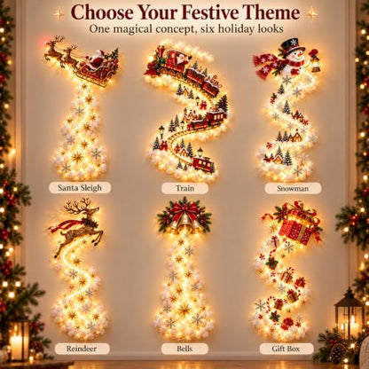 Christmas Magic Trail Wall Light - Indoor Holiday Decor Brownish-Yellow B