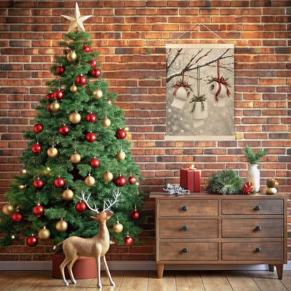 Christmas Toilet Paper Wall Art Poster with Canvas & Frame - A12 Wall Art