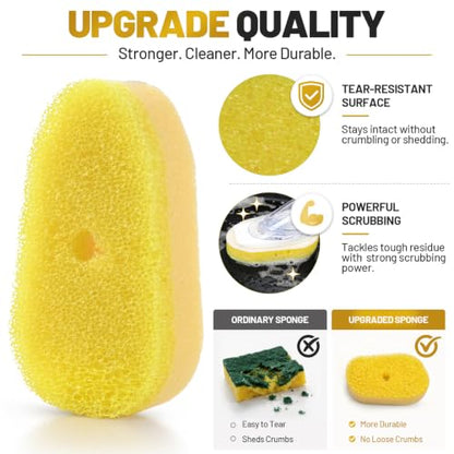 10 Pack Sponge Refills for Scrub Daddy Dish Wand - Upgraded Material