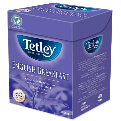 Tetley English Breakfast Tea, 60 Count, 189g/6.7 oz., (Imported from Canada)