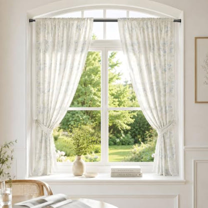 Black Spring Tension Curtain Rod 28-48 Inches 4 Pack No Drill Adjustable