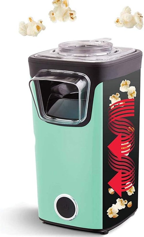 Dash Turbo Pop Popcorn Maker - Theater-Style Popcorn Machine with Measuring Cup & Butter Tray - Aqua, 8 Cups