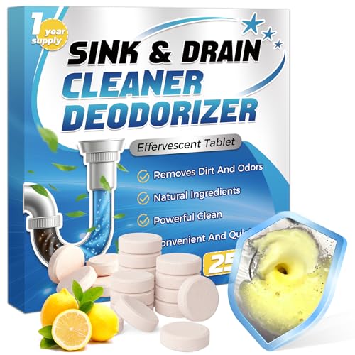 Garbage Disposal Cleaner Tablets Deodorizer 25 Pack - Sink & Drain Freshener