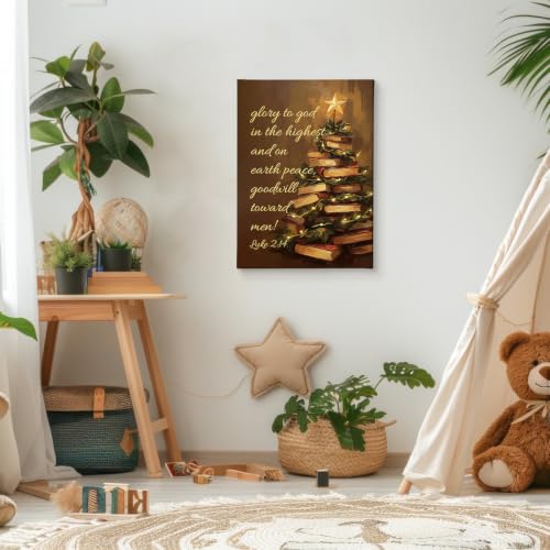 Christian Christmas Wall Art Canvas Framed Art Print 11x14 Inches - Glory Variation