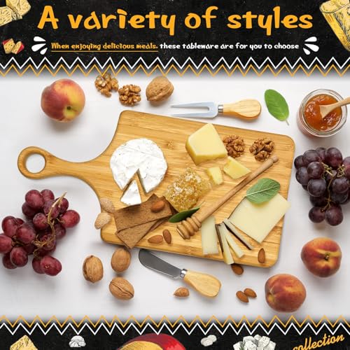 Bamboo Christmas Bridal Shower Cheese Board Gift Set with Knives - 12 Pack