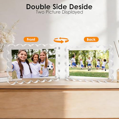 3 Pack 4x6 Acrylic Magnetic Double-Sided Picture Frames - Tabletop Display