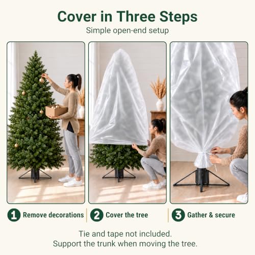 VICMORE Christmas Tree Disposal Bag White 9x6 Ft 2 Mil for Post-Holiday Cleanup
