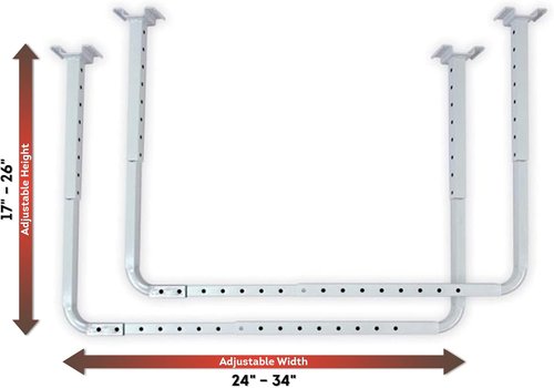 HyLoft Adjustable Garage Ceiling Mount Storage Rack Kit - 33" x 34" | Overhead Storage Solution in White
