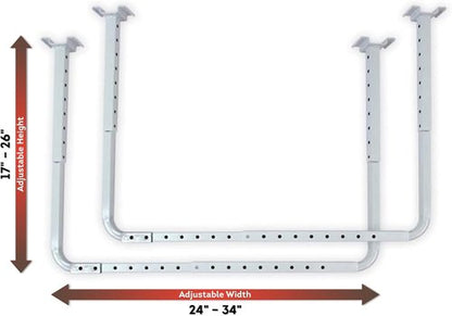 HyLoft Adjustable Garage Ceiling Mount Storage Rack Kit - 33" x 34" | Overhead Storage Solution in White