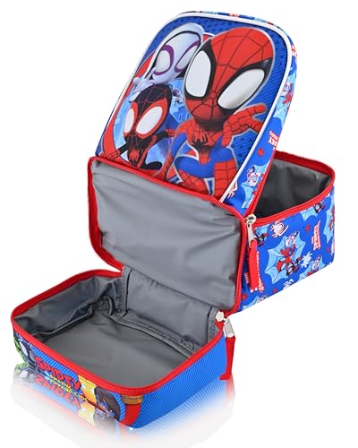 Fast Forward Marvel Spidey and His Amazing Friends Lunch Box for Kids | Insulated Lunch Bag Lunch Box for Boys, Girls, Toddlers | Spidey and His Amazing Friends Blue Reusable Lunchbox