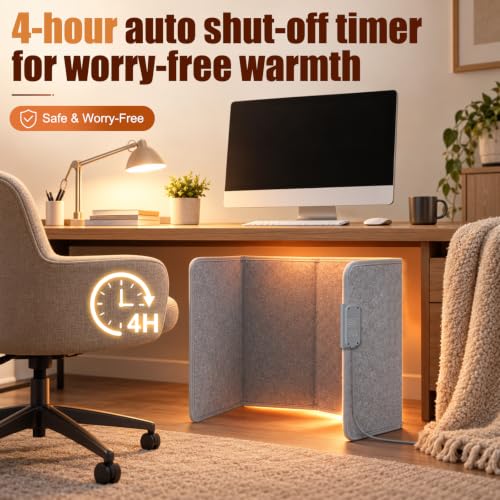 Foldable Under Desk Foot Warmer with Blanket - Personal Space Heater