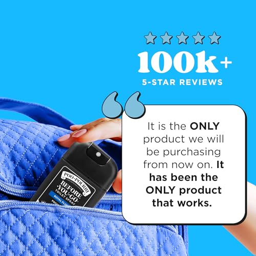 Poo-Pourri Before-You-Go Pocket Toilet Spray, Travel Essentials, Royal Flush, 1 Fl Oz, Up to 50 Uses, On-The-Go Bathroom Odor Deodorizer with Essential Oils, TSA Approved Size, Eucalyptus & Spearmint