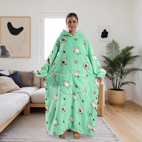Avocado Wearable Blanket Hoodie for Adults - Oversized Soft Warm Blanket Sweatshirt