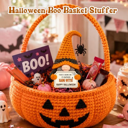 Halloween Basket Stuffer - Crochet Gnome Spooky Gift for Women & Teens