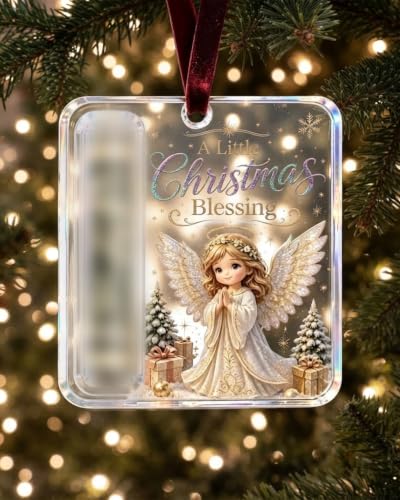 Angel Christmas Money Holder Ornament - Butterfly Acrylic Gift Display