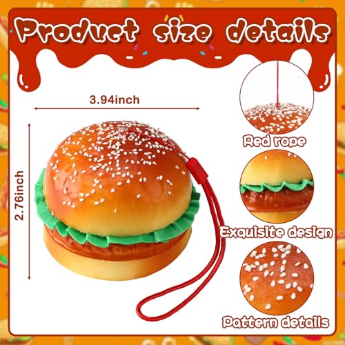 Food Christmas Tree Ornaments Set - Hamburger Design, 3 Pack