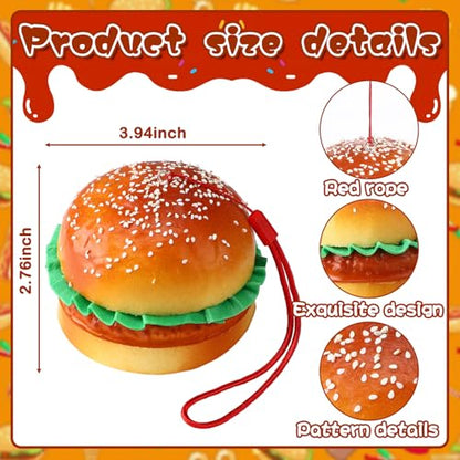Food Christmas Tree Ornaments Set - Hamburger Design, 3 Pack