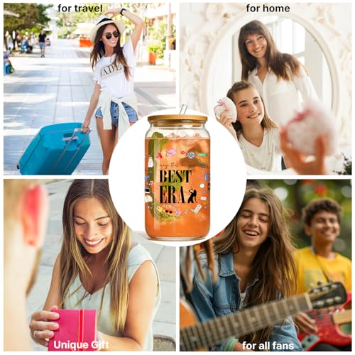 Best Era Glass Tumbler – 16oz Iced Coffee Mug for Taylor Fans, Gift for Music Lovers