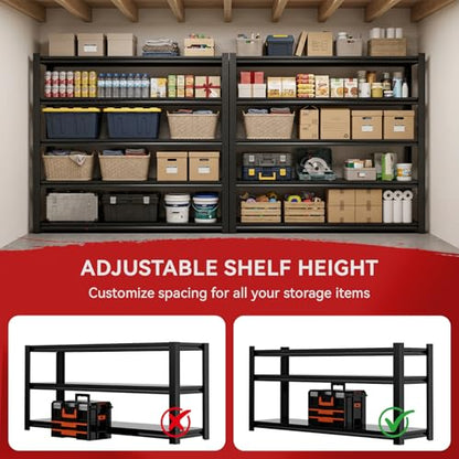 Heavy Duty Metal Storage Shelving Unit - 84 Inch Height, 5-Tier, 5000 lbs Capacity