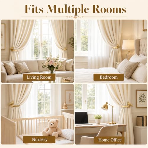 Gold Bird Curtain Holdbacks Set of 2 Wall Mount Drapery Holders