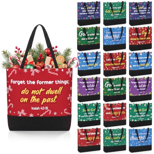 20 Trendy Christian Tote Bags for Women Bible Gift Set - Black & White