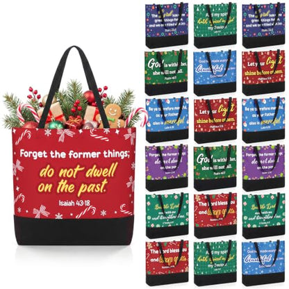 20 Trendy Christian Tote Bags for Women Bible Gift Set - Black & White