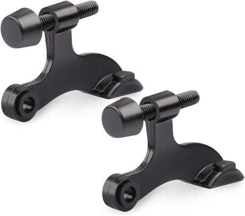 HOMOTEK Heavy Duty Adjustable Door Stopper - 2 Pack Black Hinge Pin Design | 2-1/2"x1-3/4" with Rubber Bumpers