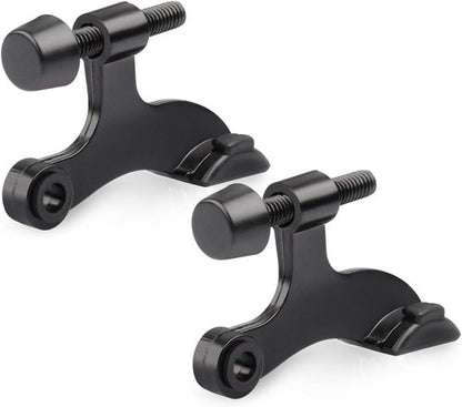 HOMOTEK Heavy Duty Adjustable Door Stopper - 2 Pack Black Hinge Pin Design | 2-1/2"x1-3/4" with Rubber Bumpers